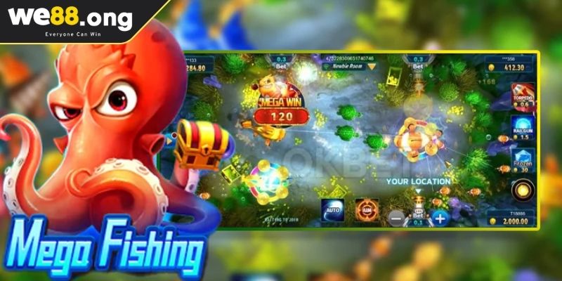 Phòng chơi và hệ số thưởng Mega Fishing KUBET